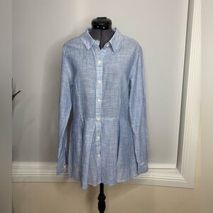 Blue Striped Button-Up Shirt